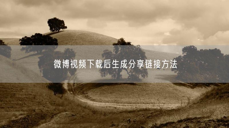 微博视频下载后生成分享链接方法