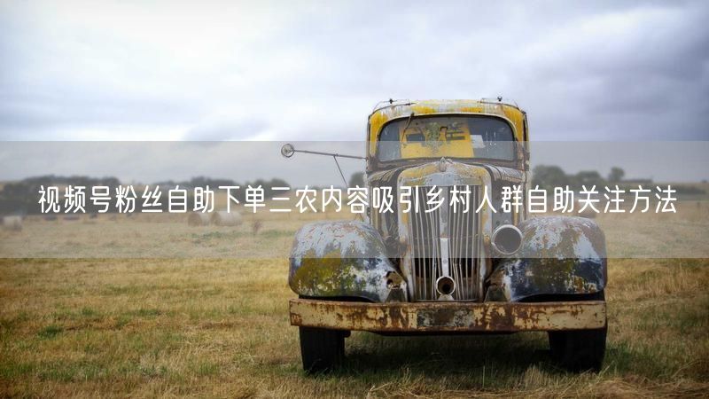 视频号粉丝自助下单三农内容吸引乡村人群自助关注方法