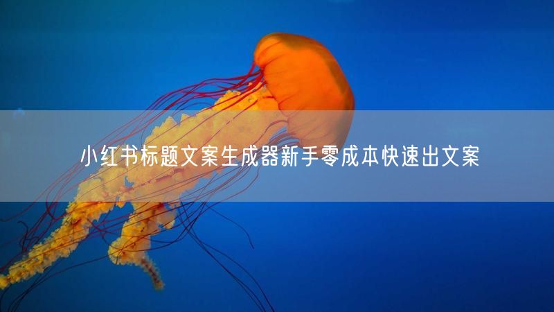 小红书标题文案生成器新手零成本快速出文案