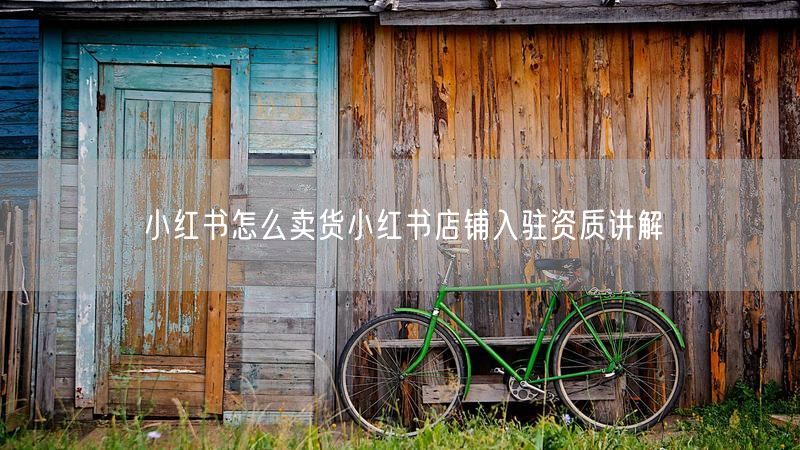 小红书怎么卖货小红书店铺入驻资质讲解