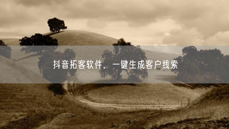 抖音拓客软件，一键生成客户线索