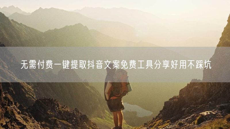 无需付费一键提取抖音文案免费工具分享好用不踩坑