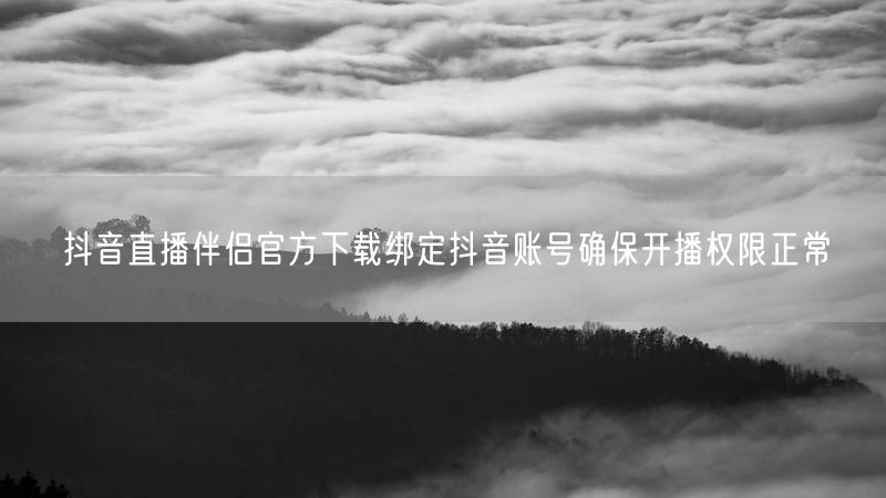 抖音直播伴侣官方下载绑定抖音账号确保开播权限正常